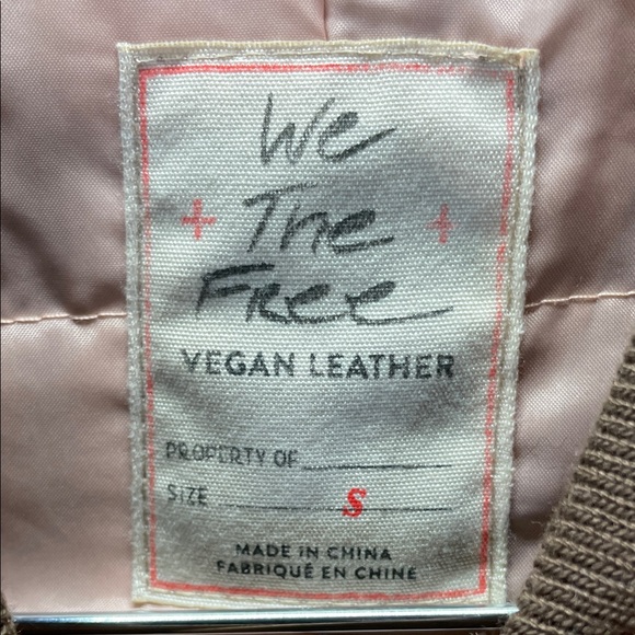 We The Free Brown Bomber Vegan suede oversized Jacket - Picture 2 of 8